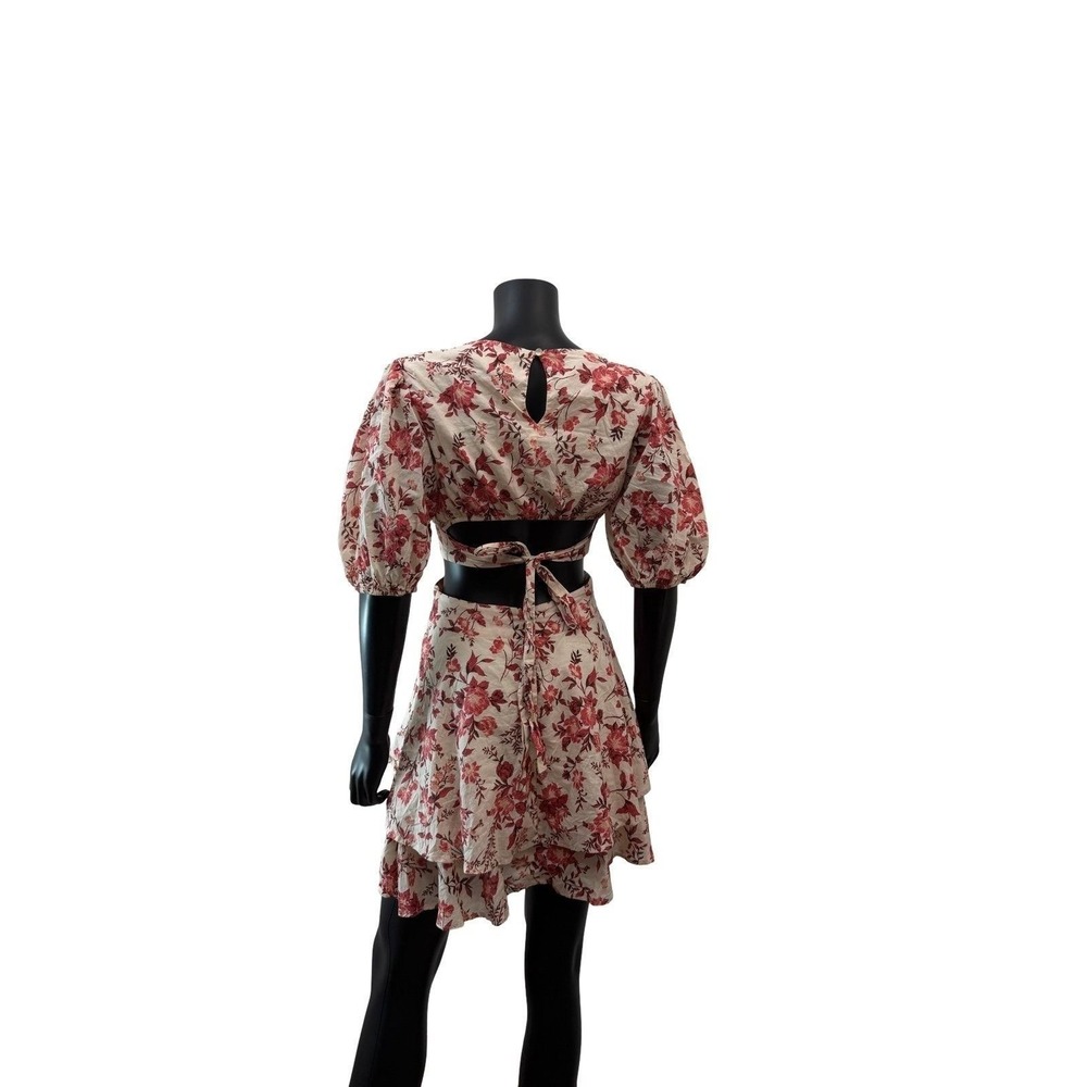 Altar'd State Floral Cutout Tie Back Mini Dress Cottagecore Medium - Picture 5 of 10